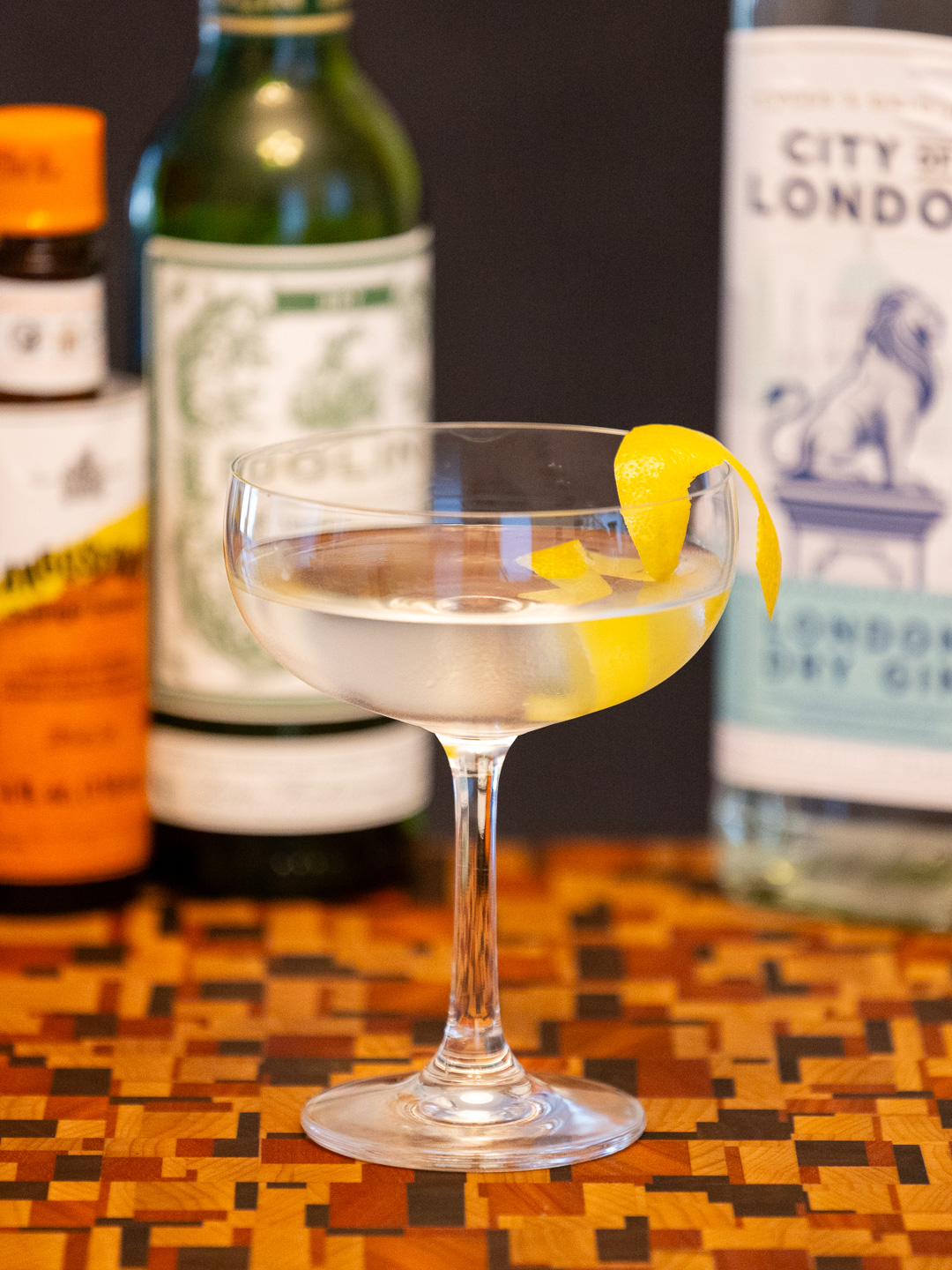 The 50-50 Martini cocktail in a coupe glass