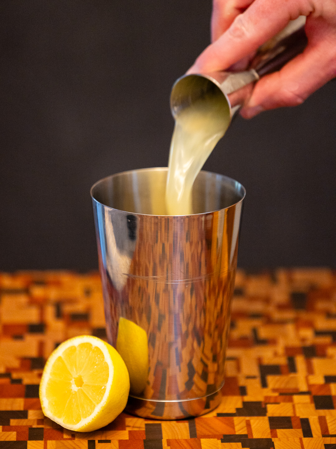 Squeezing the lemon juice