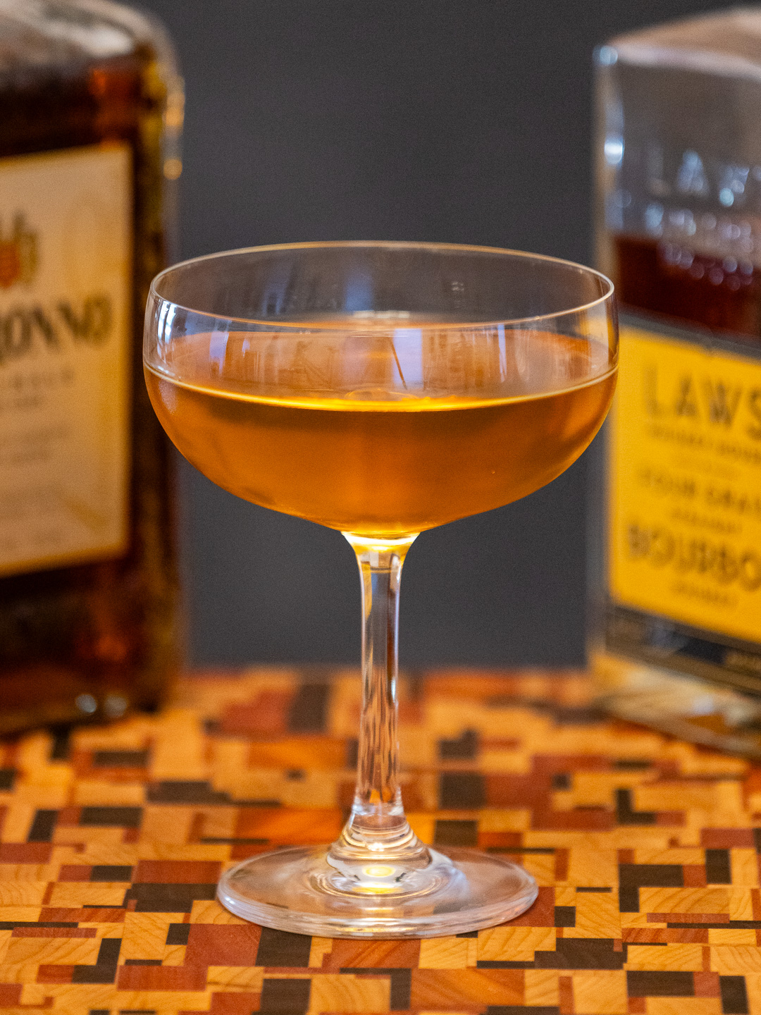 The Brooklyn Godfather cocktail in a coupe glass